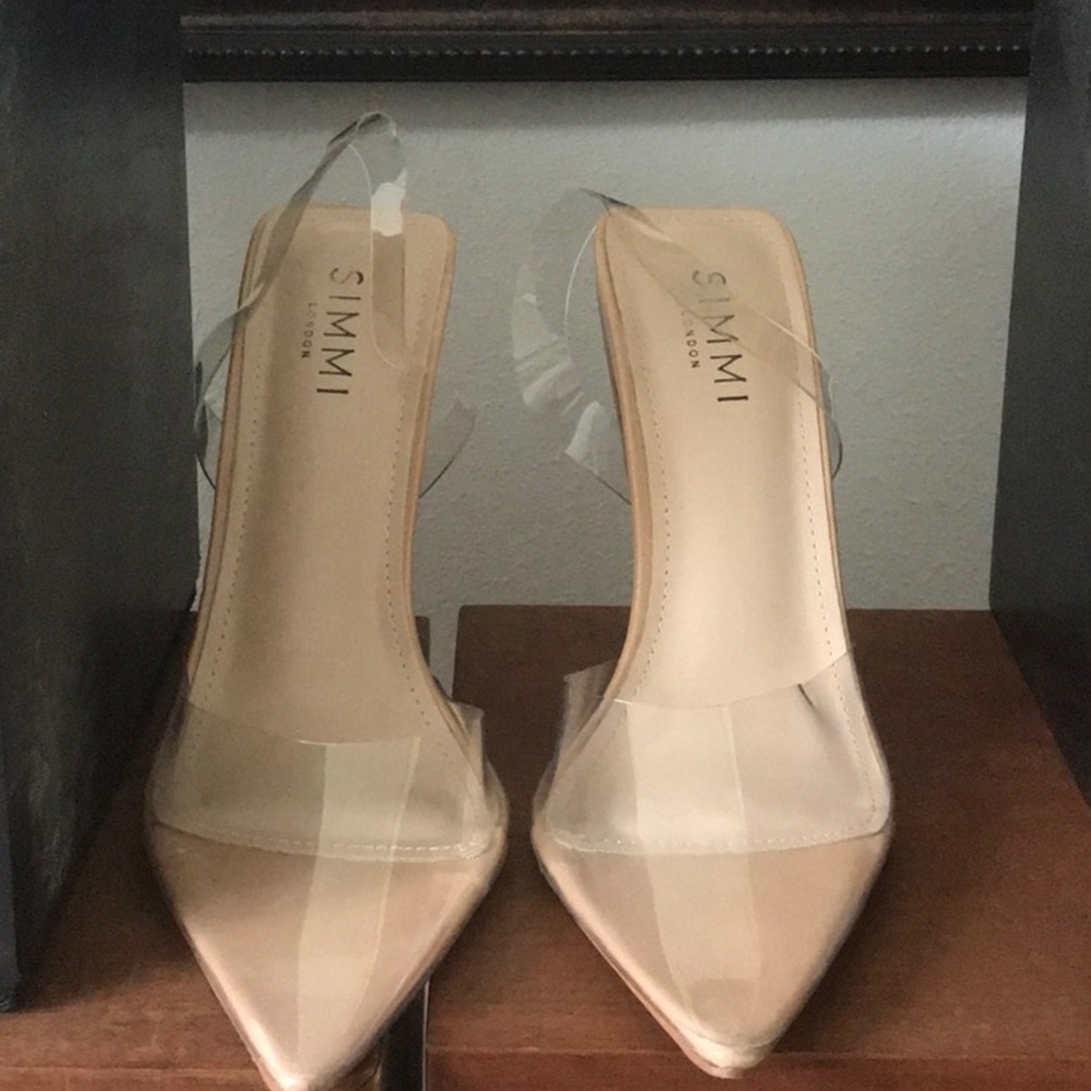 Clear sling back shoes